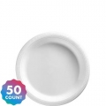Plate - Dessert - Plastic - 7 - Party Pack - 50 Count - White