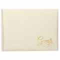 Guest Book - Ivory with Gold Writing
