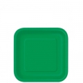 Plate - Dessert - Paper - Square - 7 - 20 Count - Festive Green