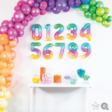 Balloon, 16\", Jelli Ombre Numbers 0-9 - Air Fill Only