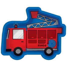 First Responders - Fire Truck Shaped - Dessert Plate - 8 Count