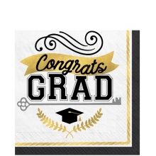 Graduation - Napkin - Beverage - 100 Count - Achievement is Key