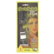 Makeup - Hair Colour and Comb - Glow in the Dark - Green