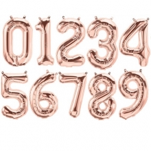 Balloon, 16\" Rose Gold Numbers - 0-9 - Air Fill Only
