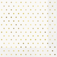 Elegant Foil Dots - Gold - Napkin - Lunch - 16 Count