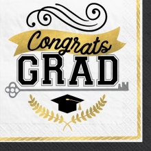 Graduation - Napkin - Lunch - 100 Count - Achievement is Key