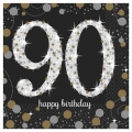 Sparkling Celebration, Beverage Napkin, Happy Birthday 90 (16ct)