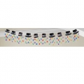 Happy New Year Top Hat Garland, 12', Multicoloured