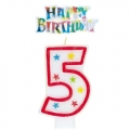 Candle - Birthday - With Cake Topper - Glitter - 0-9