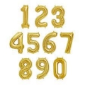 Balloon - Foil - 34 - Numbers 0-9 - Gold - With Helium Fill