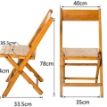 * NEW * - Chair - Folding - Rustic Style Oak Wood - Dark