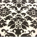 Designer Table Runner - Damask - Black on White