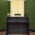 * NEW * – Portable Bar - Interchangeable Panels - Faux Grass with Oak Sides